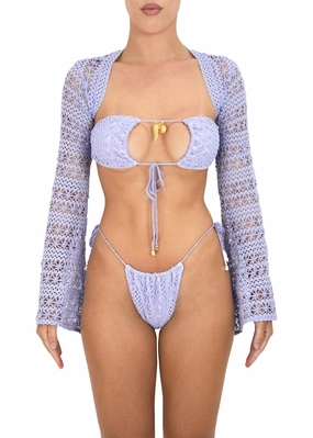 FlexibleElasticatedEdging HypoallergenicConstruction Catalina Halter Bikini Top | Violeta Crochet