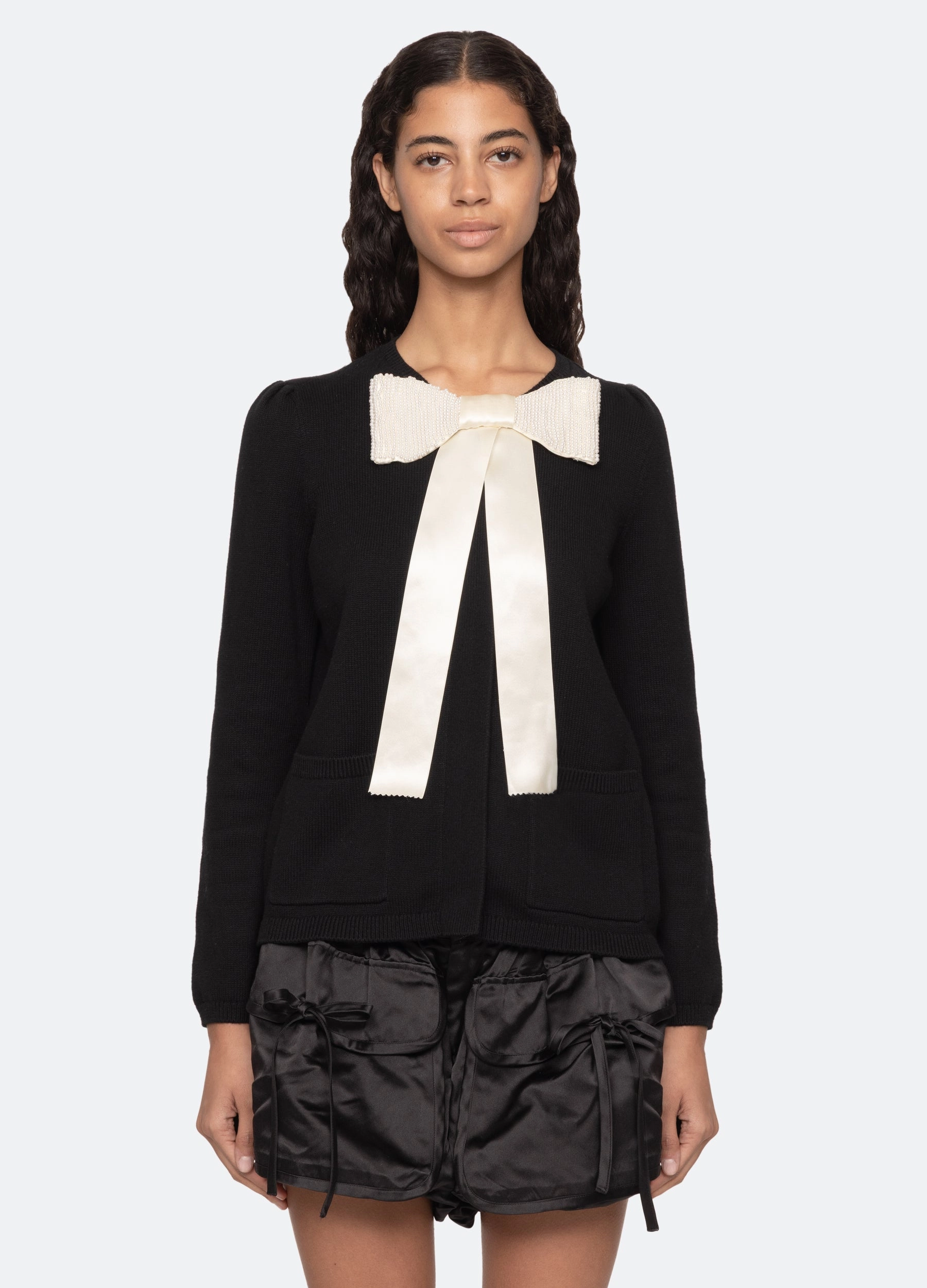 Seraphine Cardigan Microfiber Material