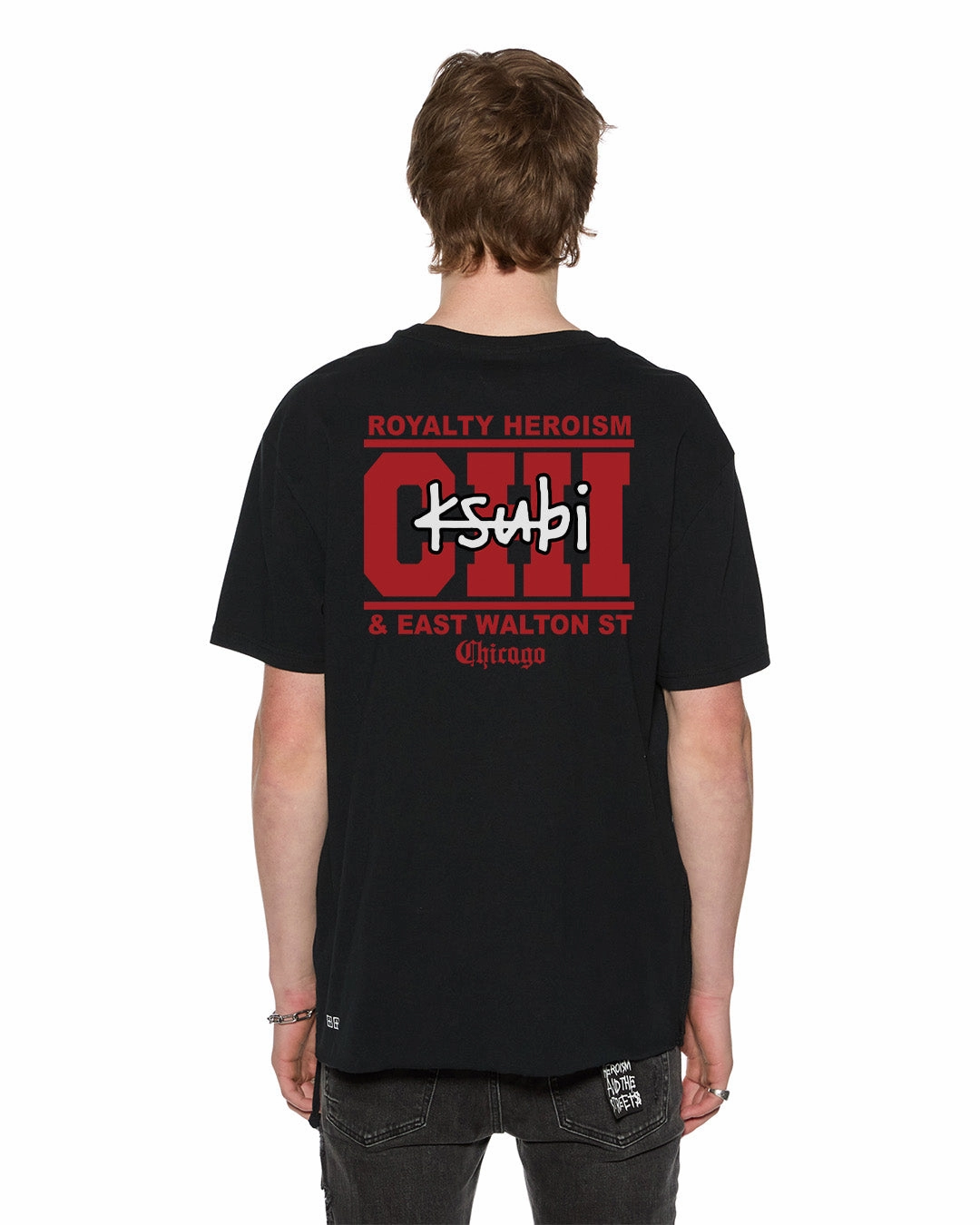 Soft Feel Easy Style Wear CHICAGO AND THE STREETS SS BIGGIE TEE BLACK