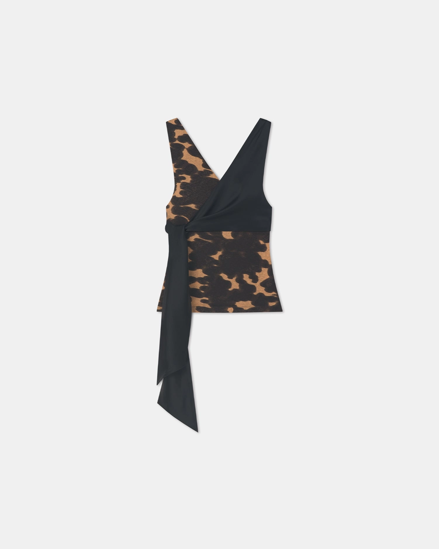UltravioletProtectionFabric Neca - Mesh Jersey/Slip Satin Sleeveless Top - Midnight Mocha Apricot/Black