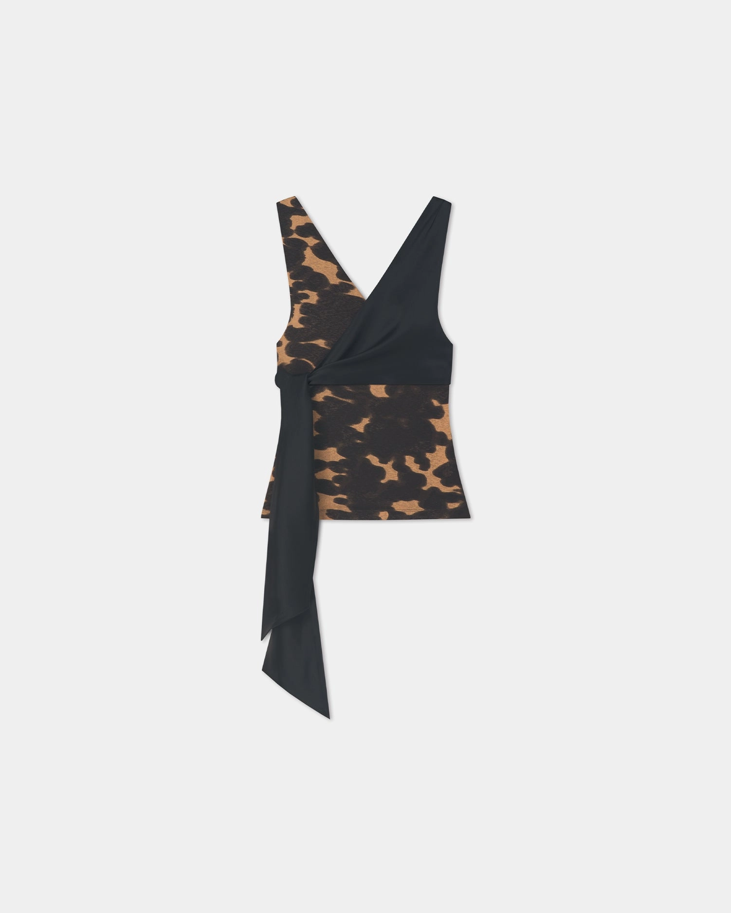 Neca - Mesh Jersey/Slip Satin Sleeveless Top - Midnight Mocha Apricot/Black Unstructured Fit MicroPerforated Details