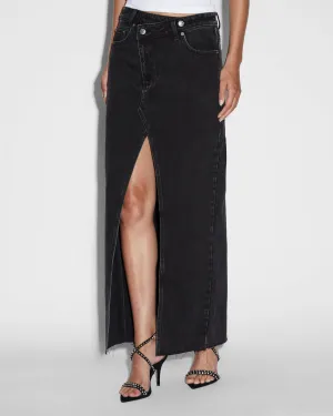 Comfy Silhouette RELAX MAXI SKIRT WASHED BLACK