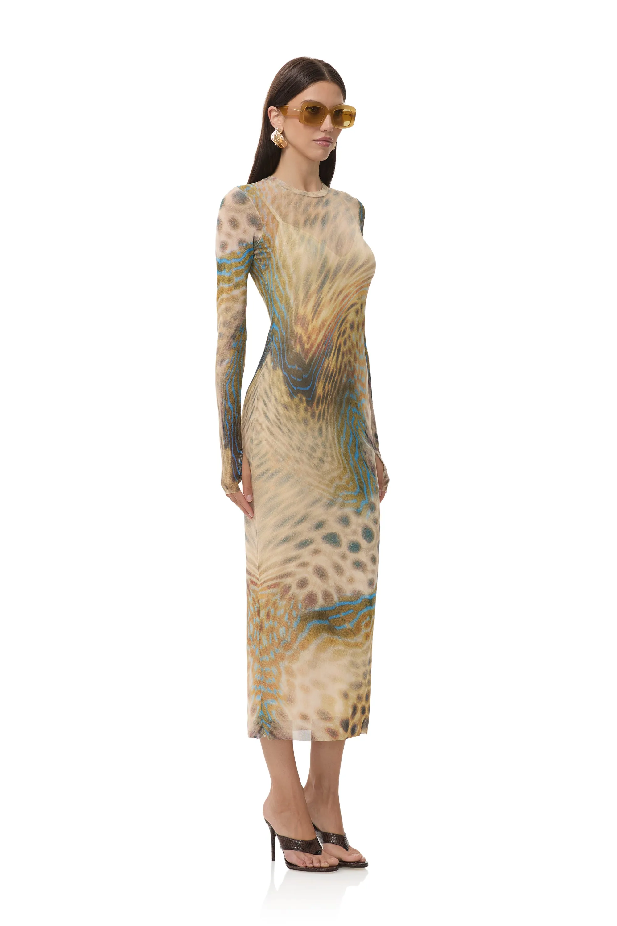 Ashland Dress - Fish Scale Swirl Retro Mood Sheer Light