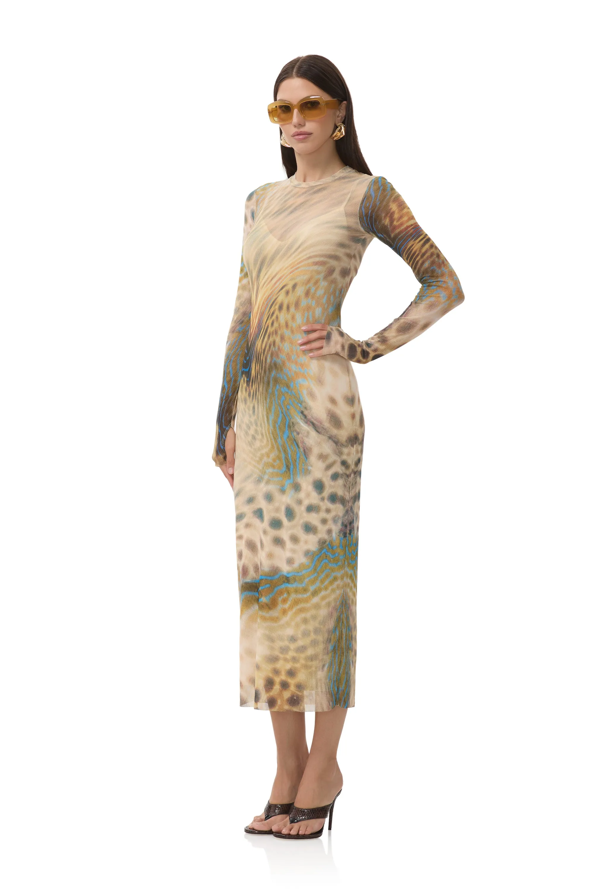 Runway-Ready Ashland Dress - Fish Scale Swirl