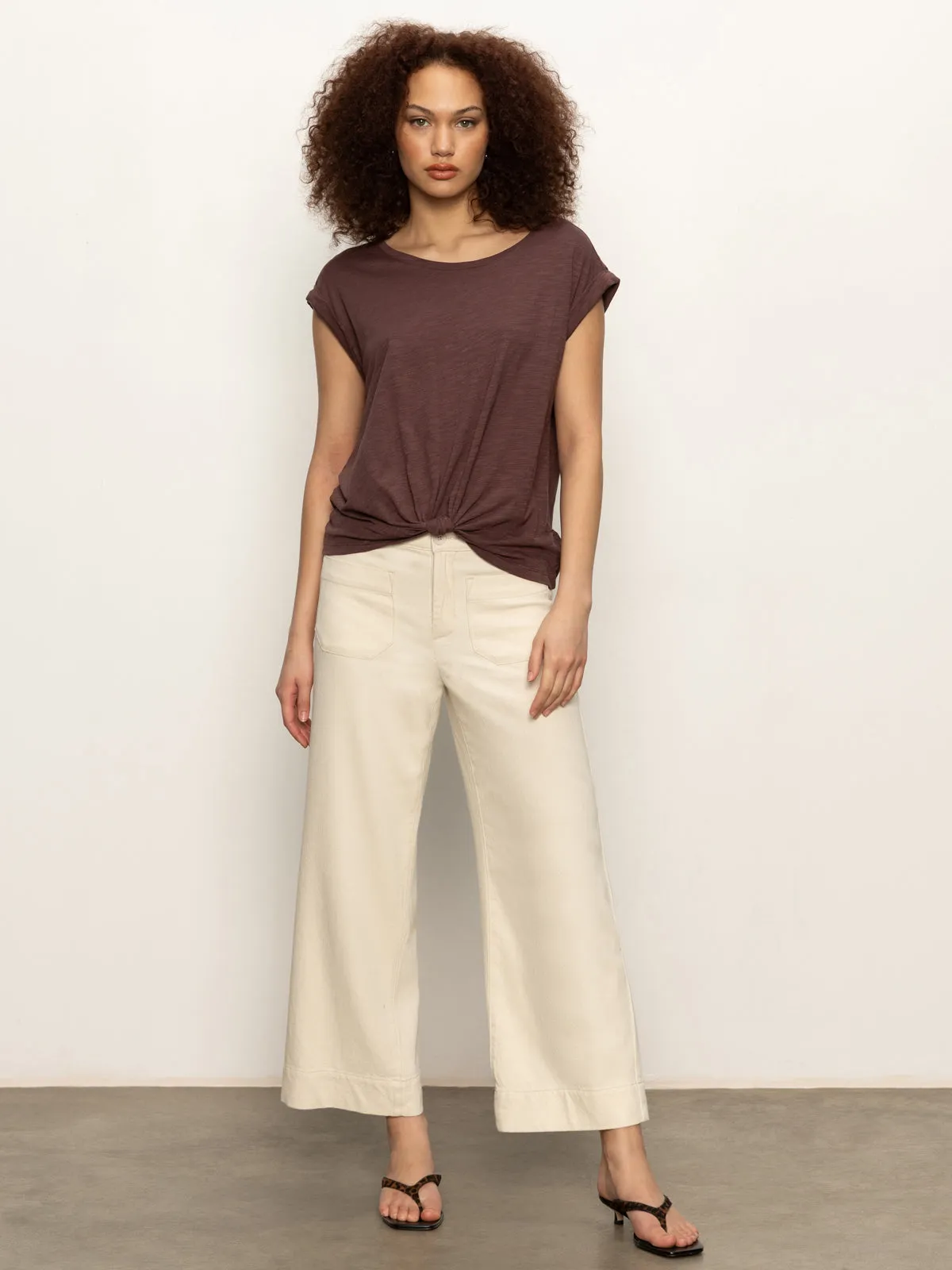 Ultra Soft Blended Textile Soft Breathable Knotted Muscle Tee Mesa