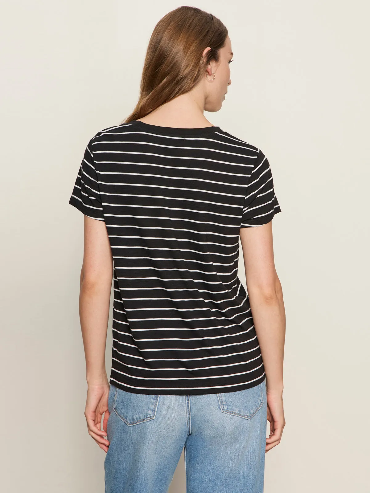 Effortless Daywear The Perfect Tee White/Black Stripe