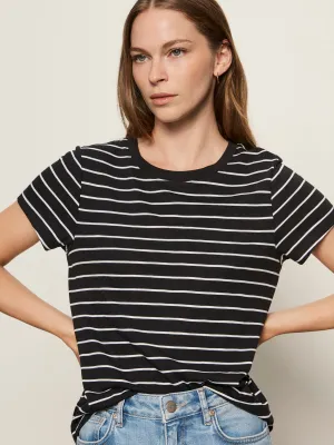 The Perfect Tee White/Black Stripe Yoga flexibility All-Weather Wear