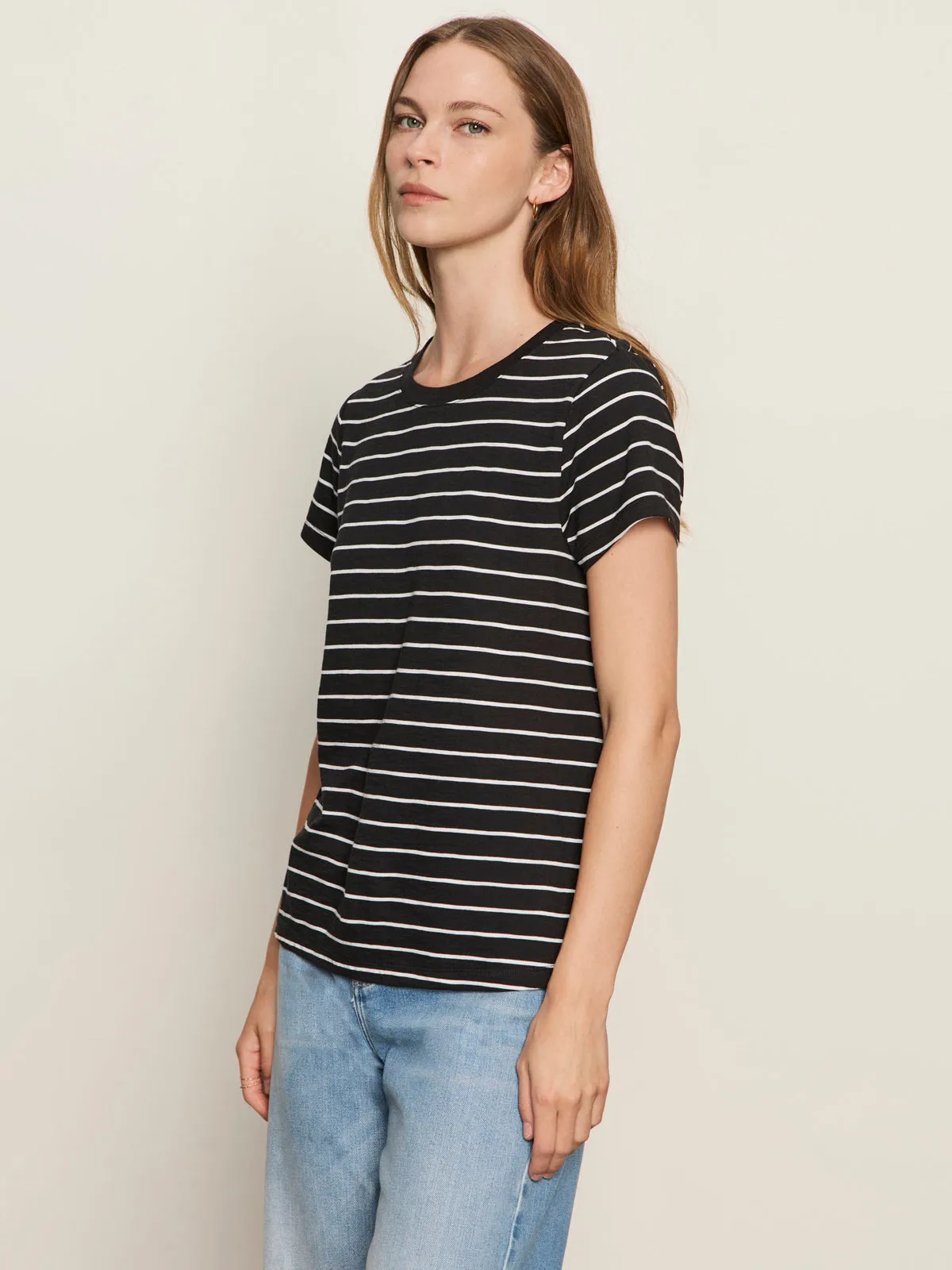The Perfect Tee White/Black Stripe Set In Sleeve