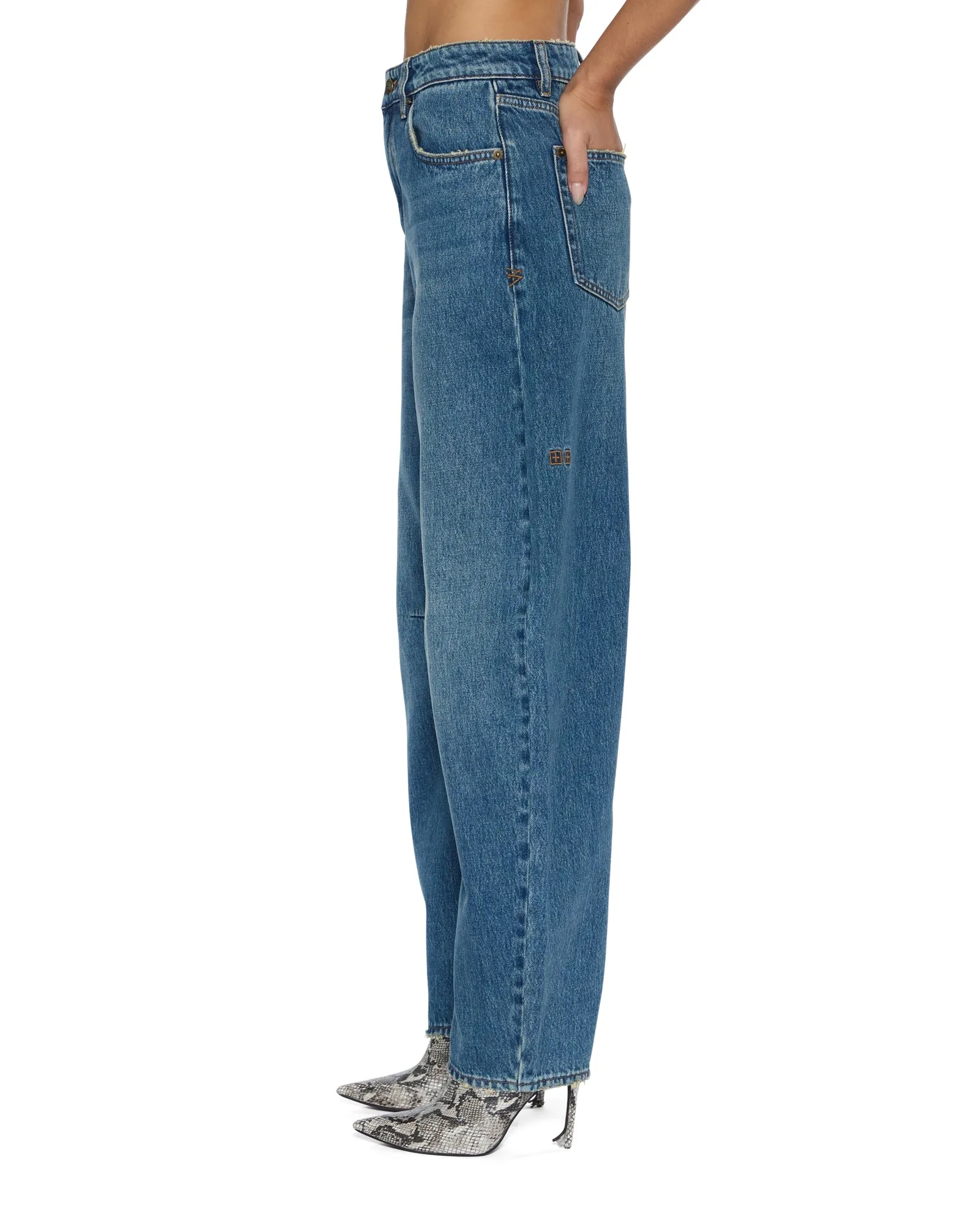 BARREL JEAN AGED Cropped length
