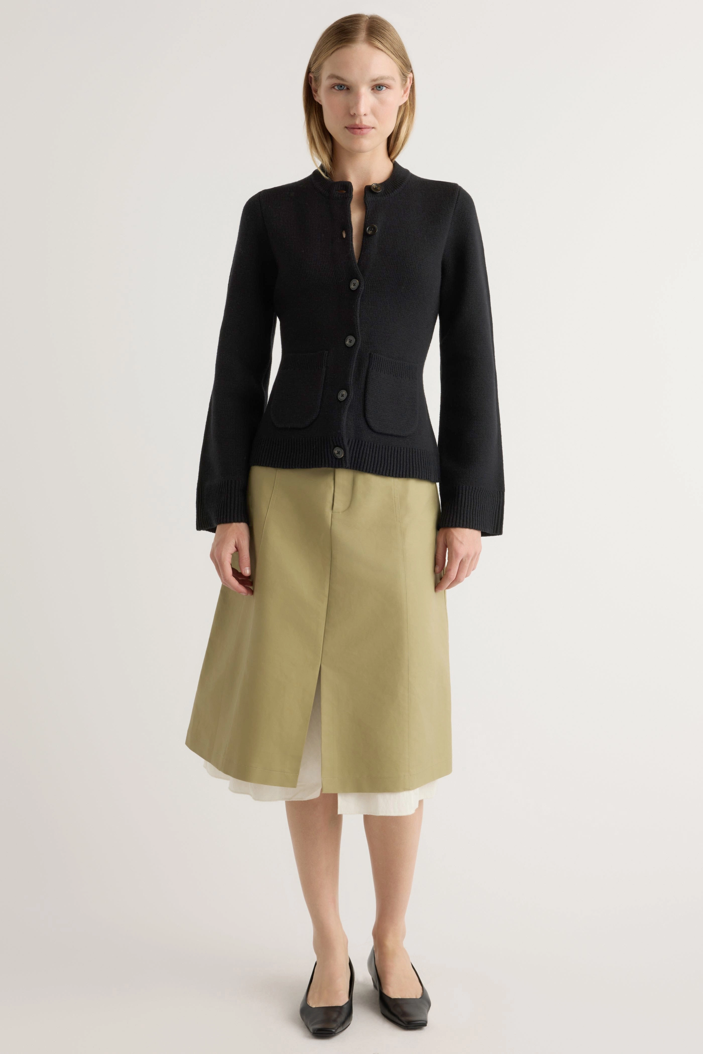 Eames Organic Cotton-Wool Cardigan Casual Ease Soft Knit Layer
