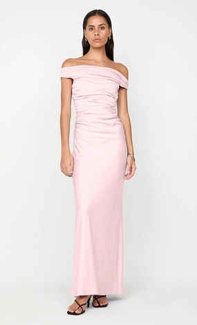 Vibrant Waist Fit ETERNITY OFF SHOULDER MAXI - POWDER PINK