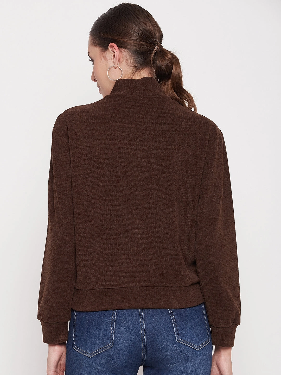 product linen breathability product fluffy softness Madame Brown Keyhole Neck Sweater