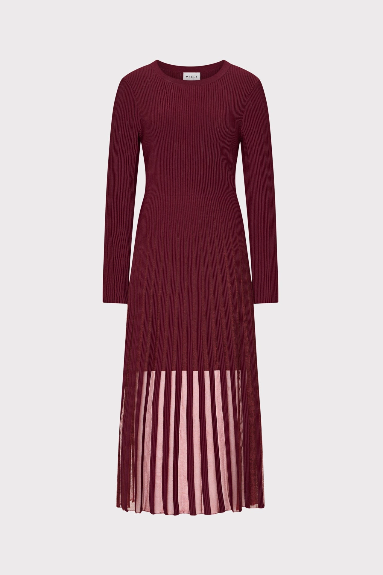 Sheer Knit Long Sleeve Midi Dress Warm Outfit
