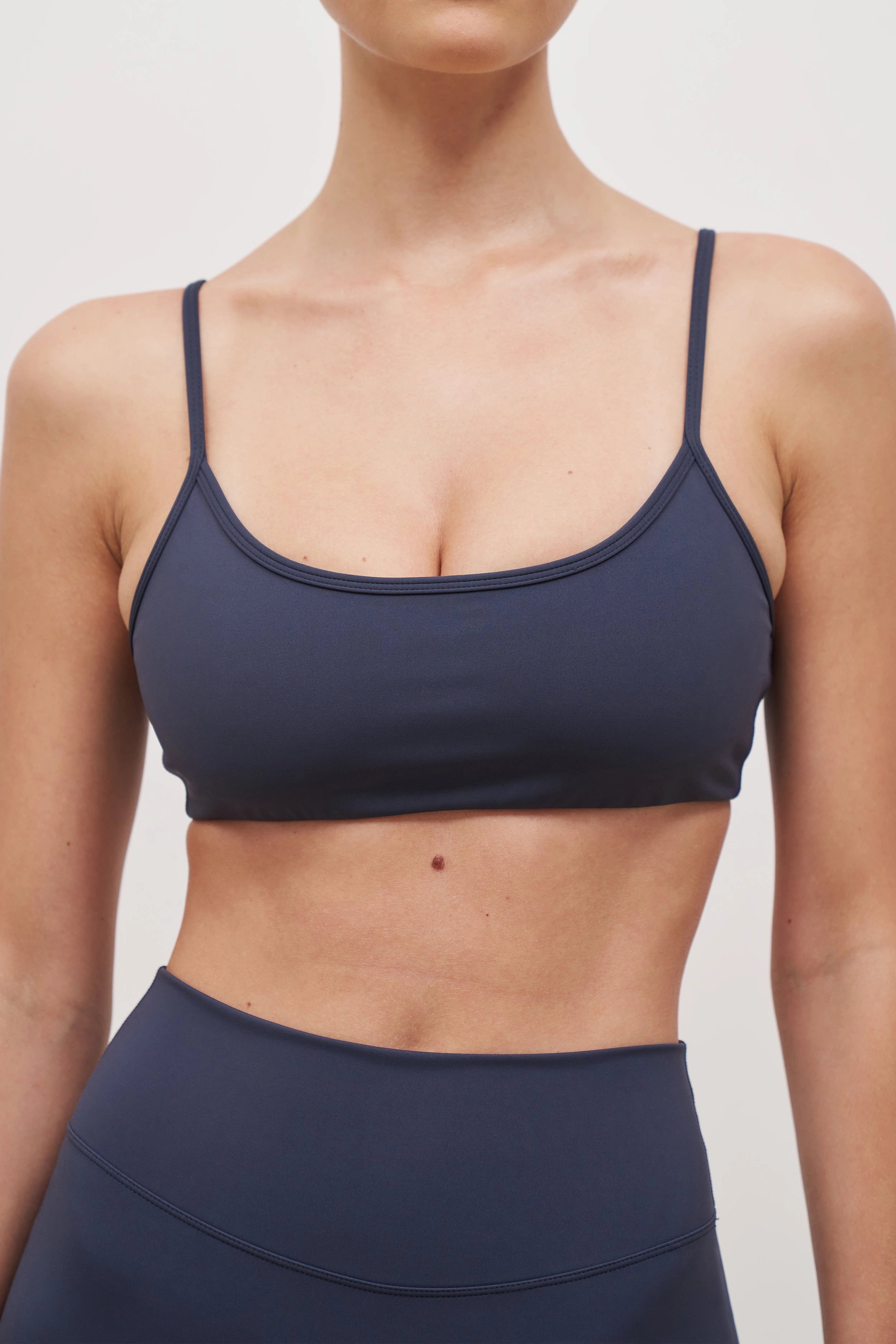 CushionedSupport Reflective Trims Base Sculpting Cami Bra - Midnight Blue