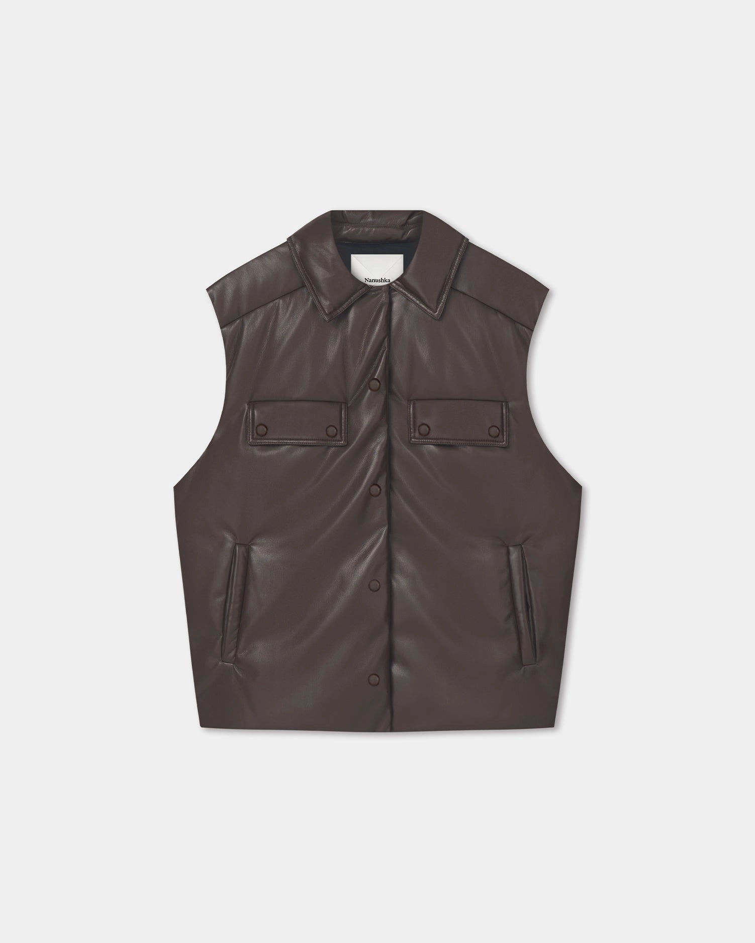 Karlene - Okobor Vest - Coffee Ground Snapped Thermal-insulation