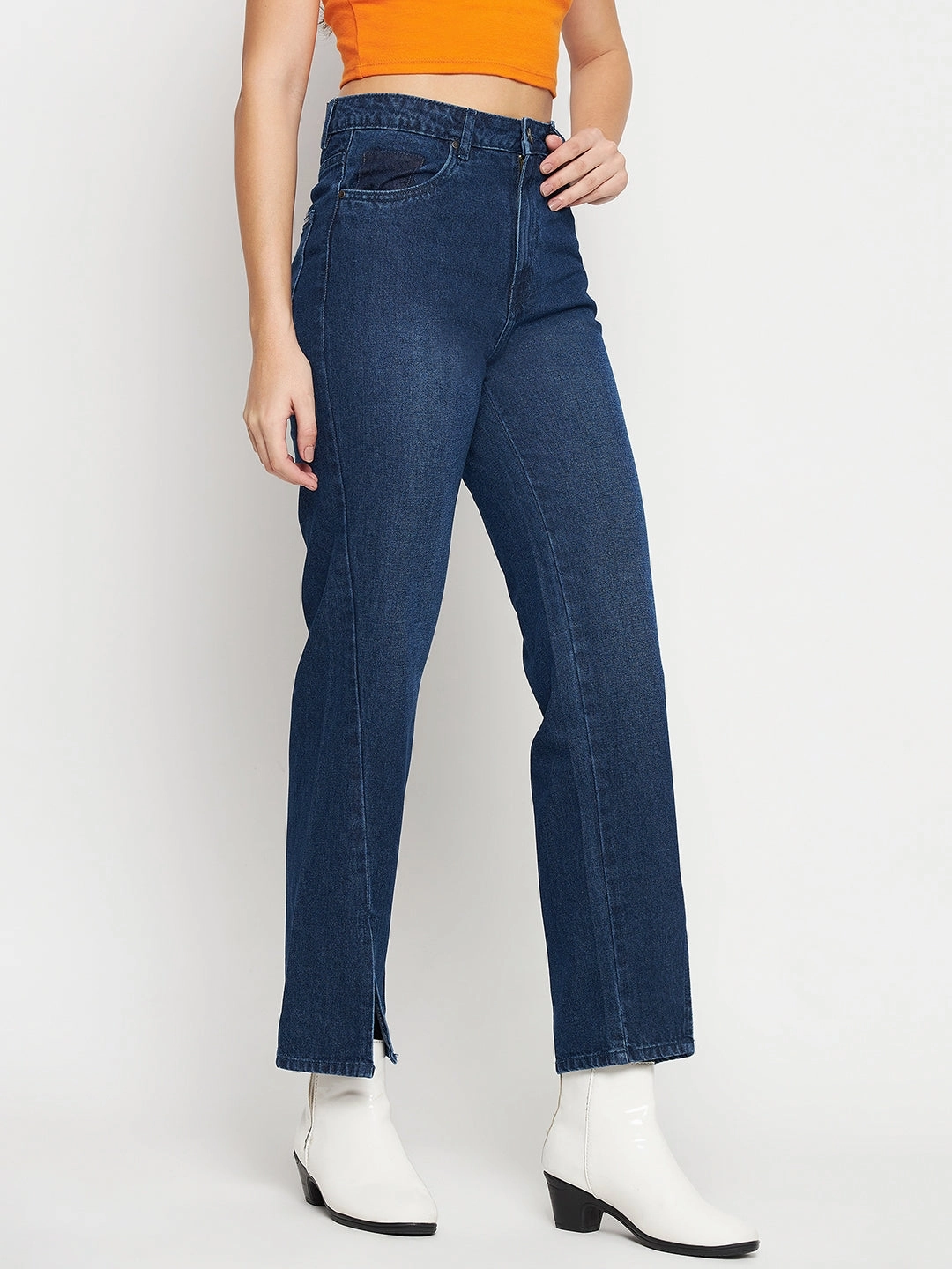 Winter Warmth Festival Outfit Outdoor Adventure No Gap Waist Madame Darkblue Denim