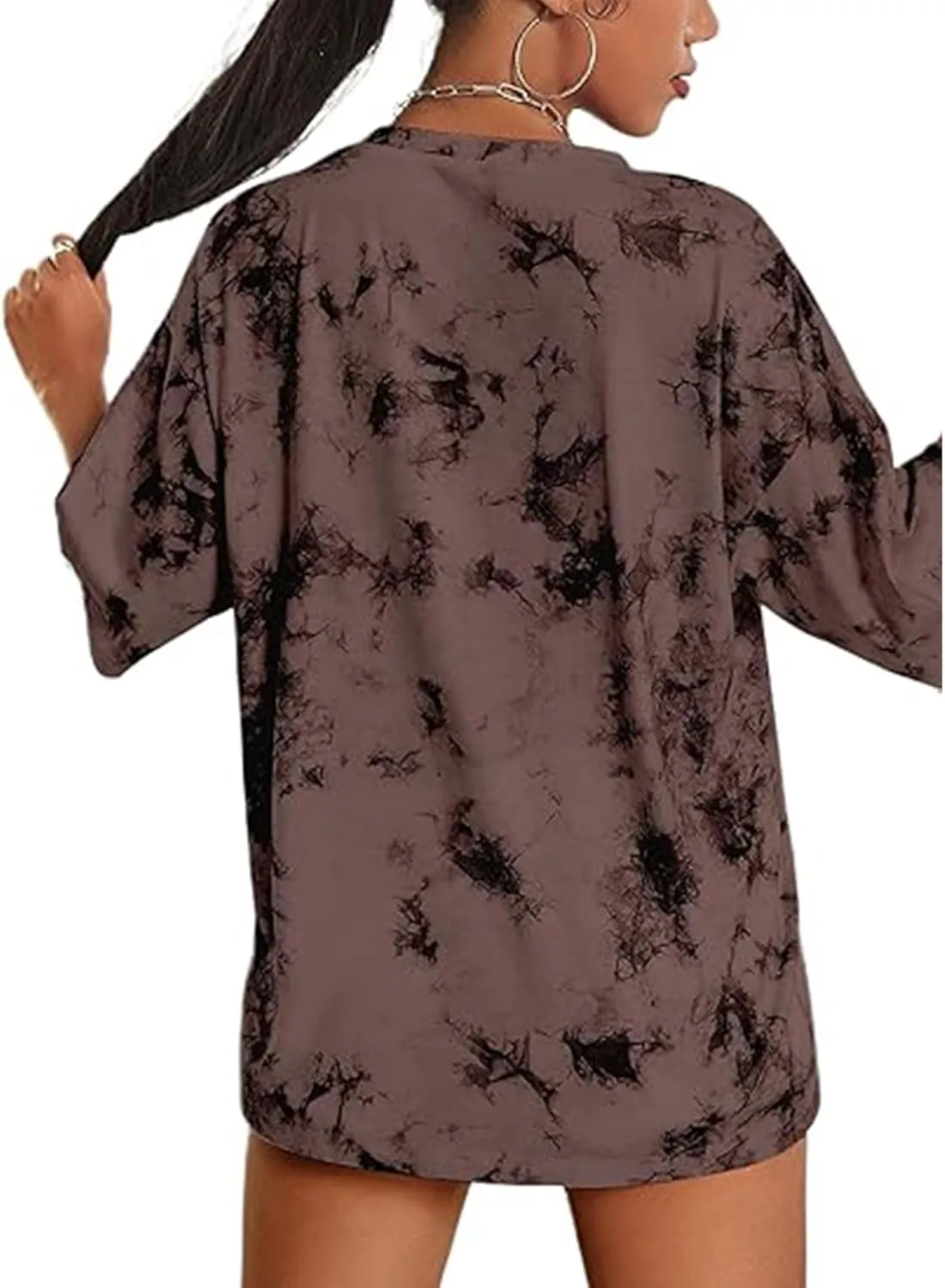 Remidoo Women's Casual Crewneck Short Sleeve Tie Dye Oversized T Shirt Graphic Tee Top