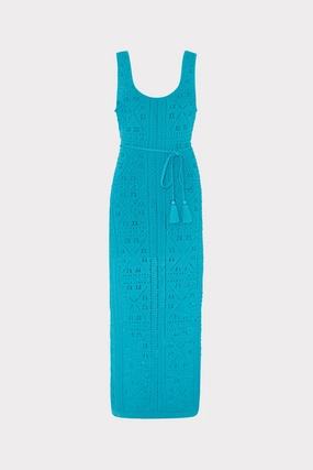 Bubble Pointelle Knit Midi Dress Cashmere Blend Fall Wardrobe