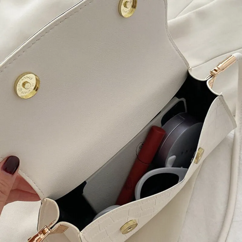 Retro Alligator Pattern Women Baguette Handbag PU Leather Shoulder Totes Bag Female Portable Classic Clutch Underarm Purse Bag