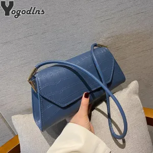 Retro Alligator Pattern Women Baguette Handbag PU Leather Shoulder Totes Bag Female Portable Classic Clutch Underarm Purse Bag