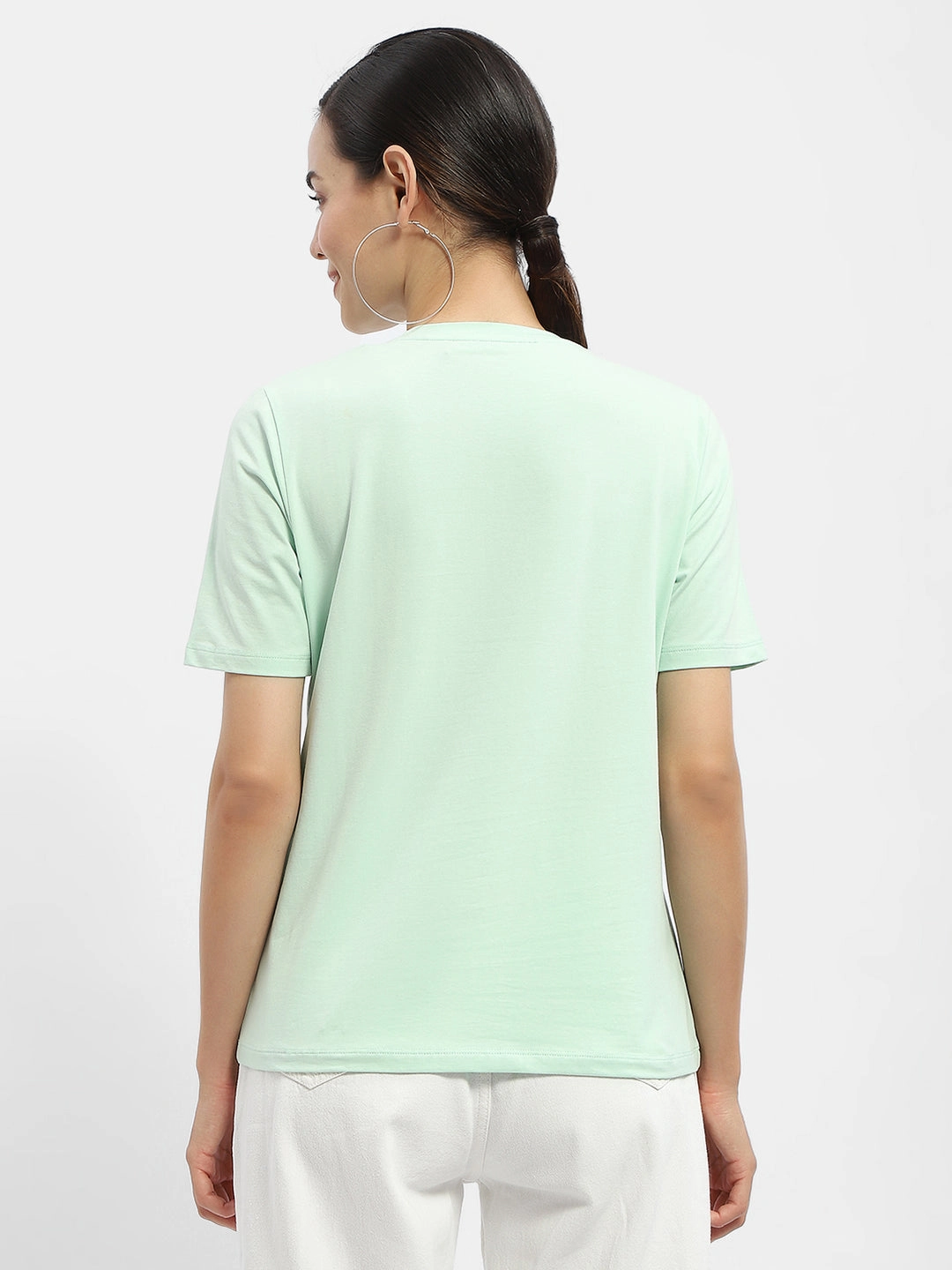 Madame Typography Mint Crew Neck T-Shirt ComfortOptimizedConstruction