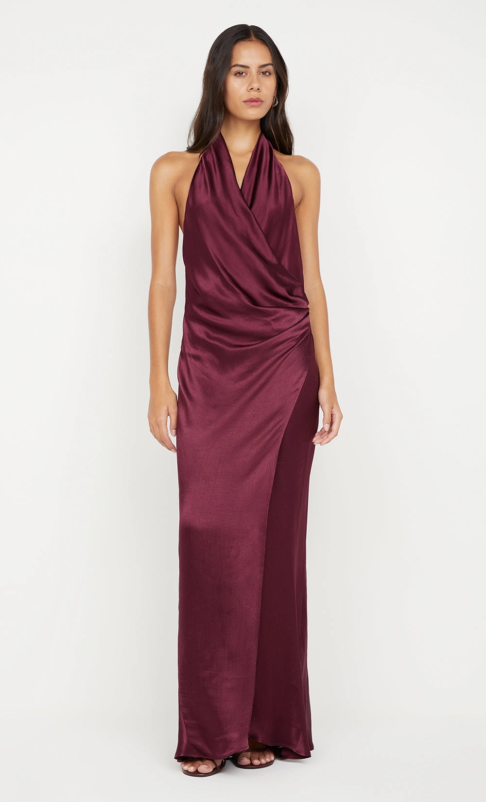 ELISIA WRAP MAXI DRESS - PLUM Refined Style Boxy-Style