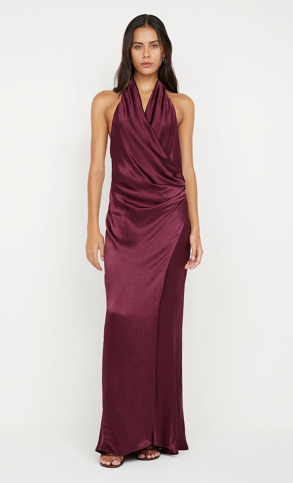 Comfy Fit Romantic Bloom ELISIA WRAP MAXI DRESS - PLUM