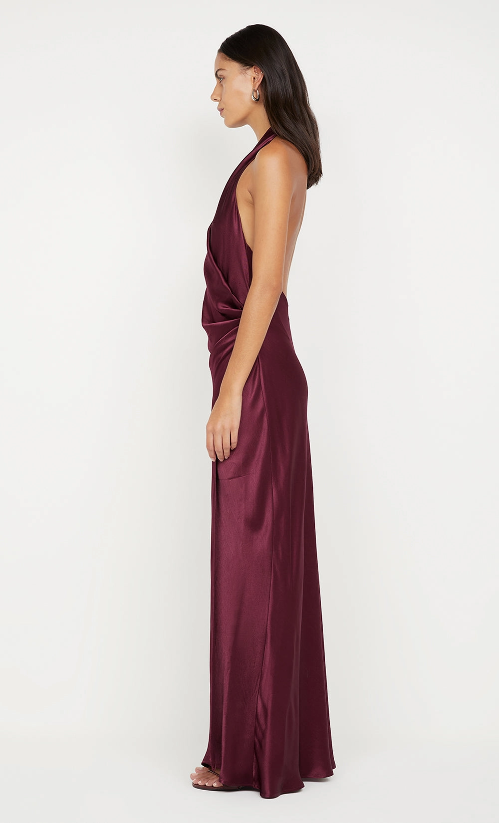 ELISIA WRAP MAXI DRESS - PLUM AdjustableStraps