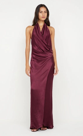 ELISIA WRAP MAXI DRESS - PLUM Refined Style Boxy-Style