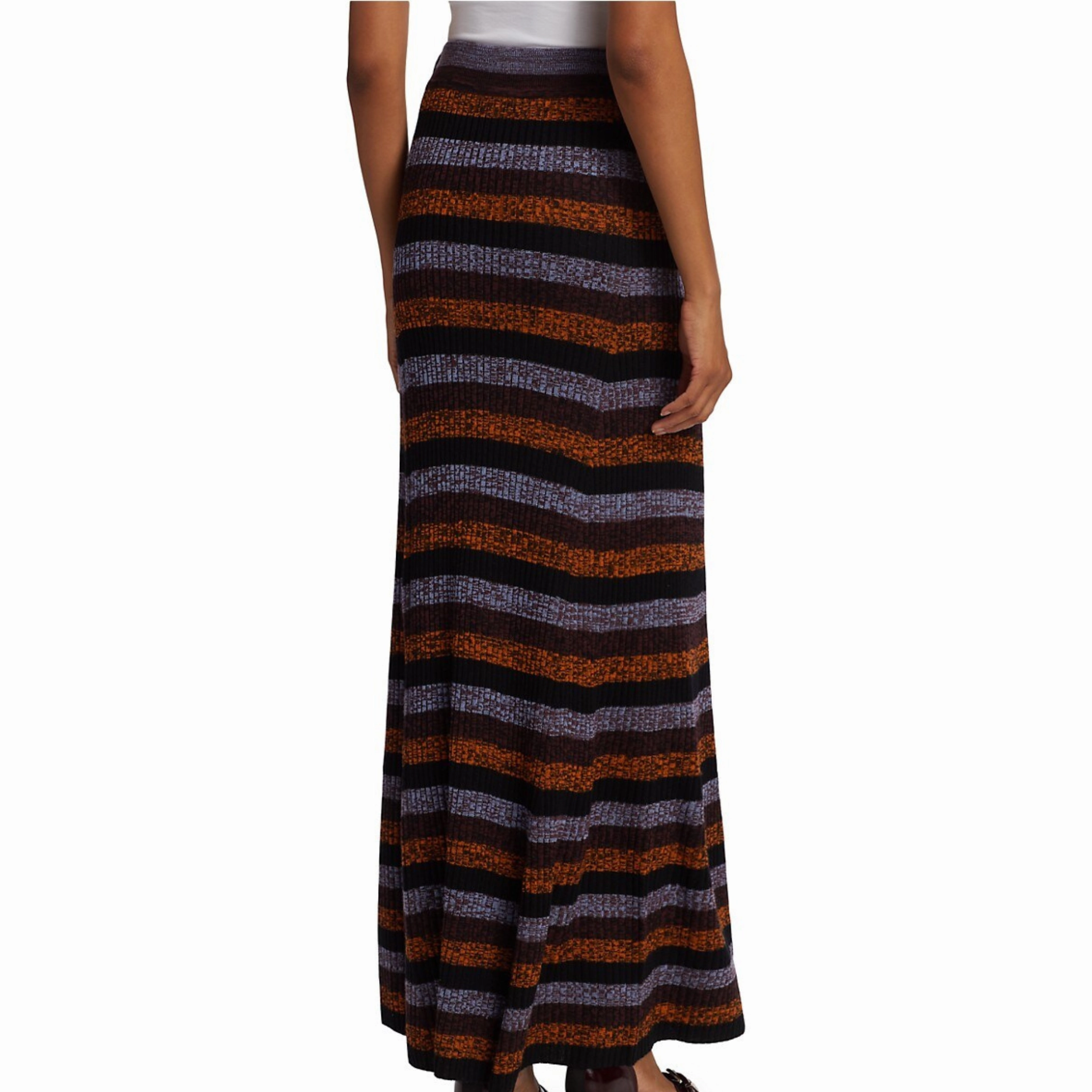 Sprayed Merino Rib Maxi Skirt Sleek Styling Runway Ready
