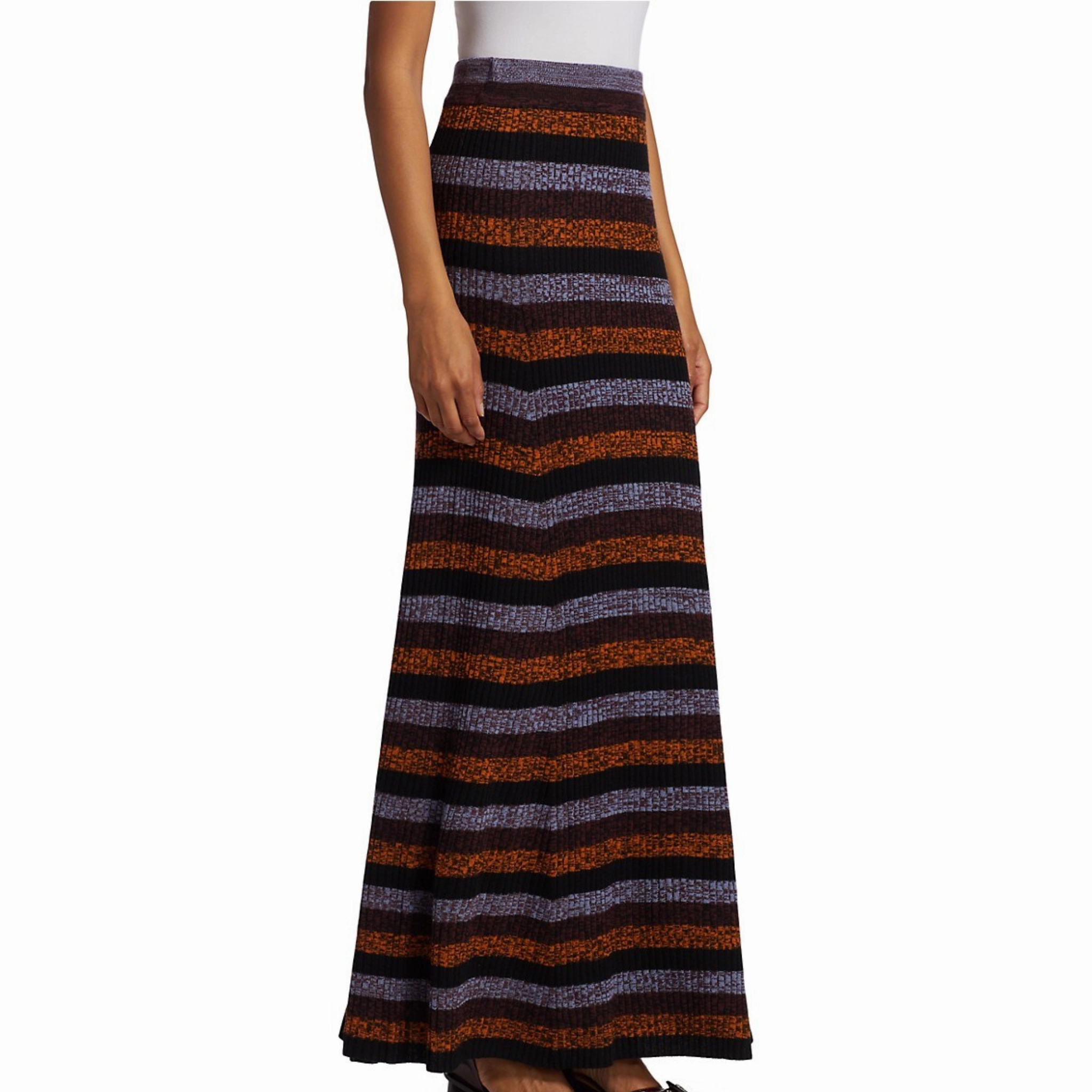 urban scene Elastic hem Sprayed Merino Rib Maxi Skirt