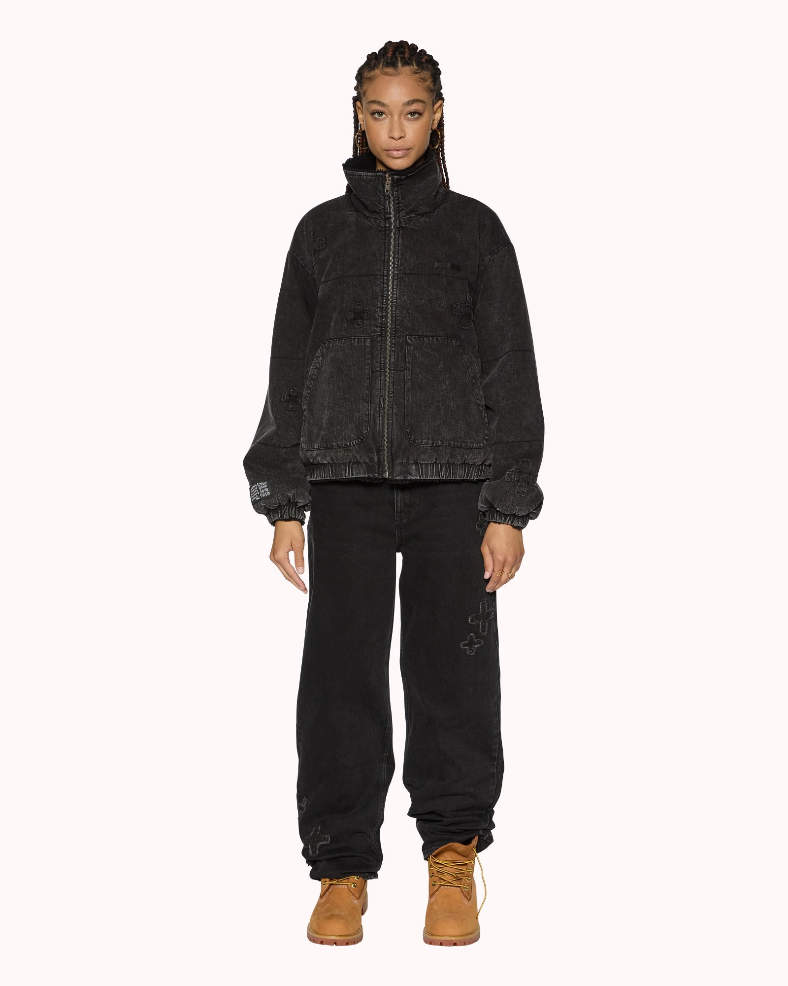 REVERSIBLE PUFFER JACKET NOIR KRAFTWERK/BLACK Reflective accents