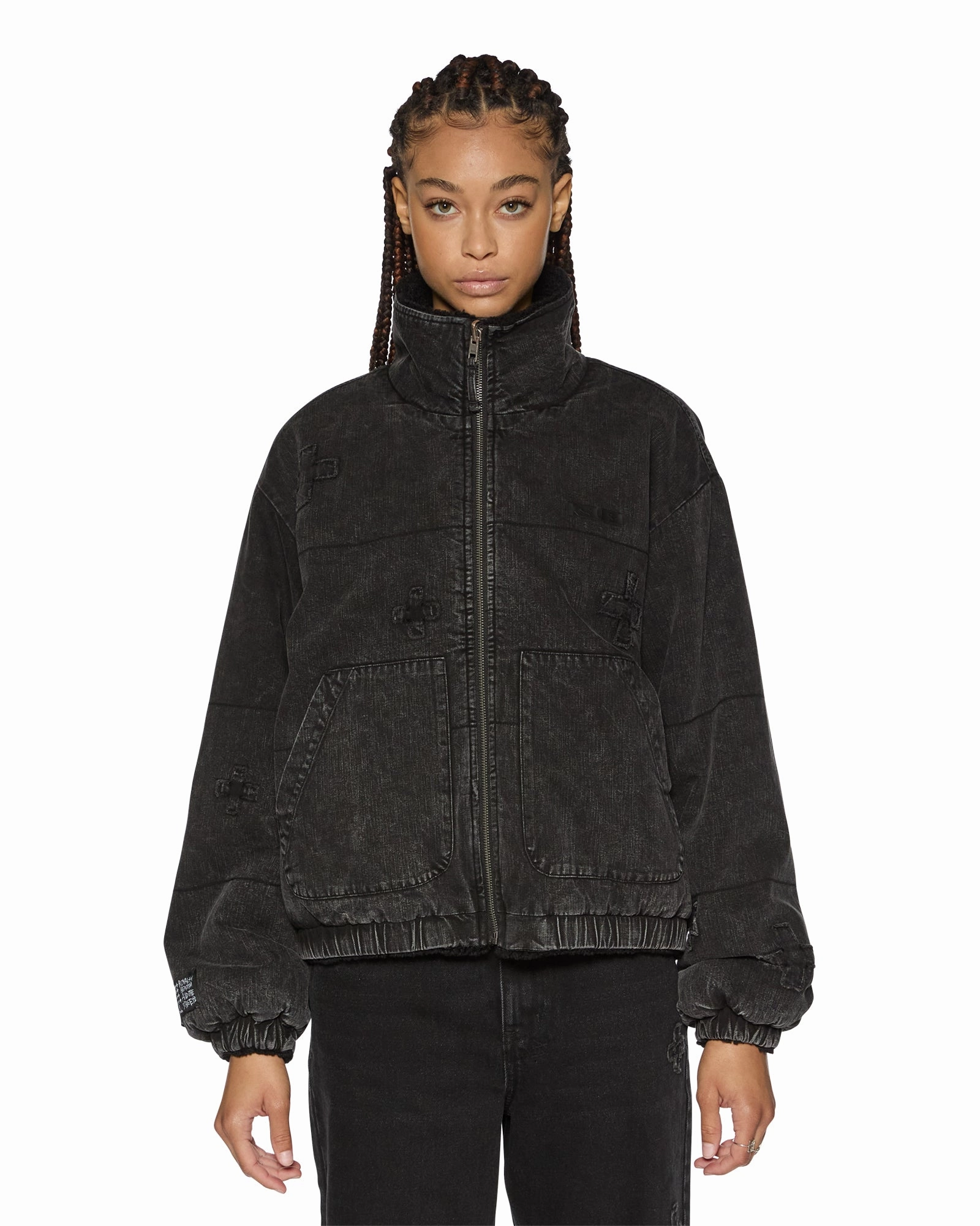 REVERSIBLE PUFFER JACKET NOIR KRAFTWERK/BLACK Reinforced Hem