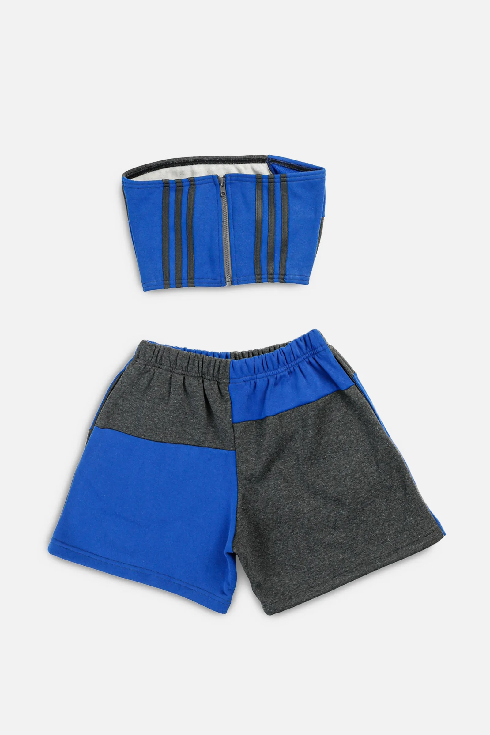 Rework Adidas Patchwork Sweatshorts Set - XS