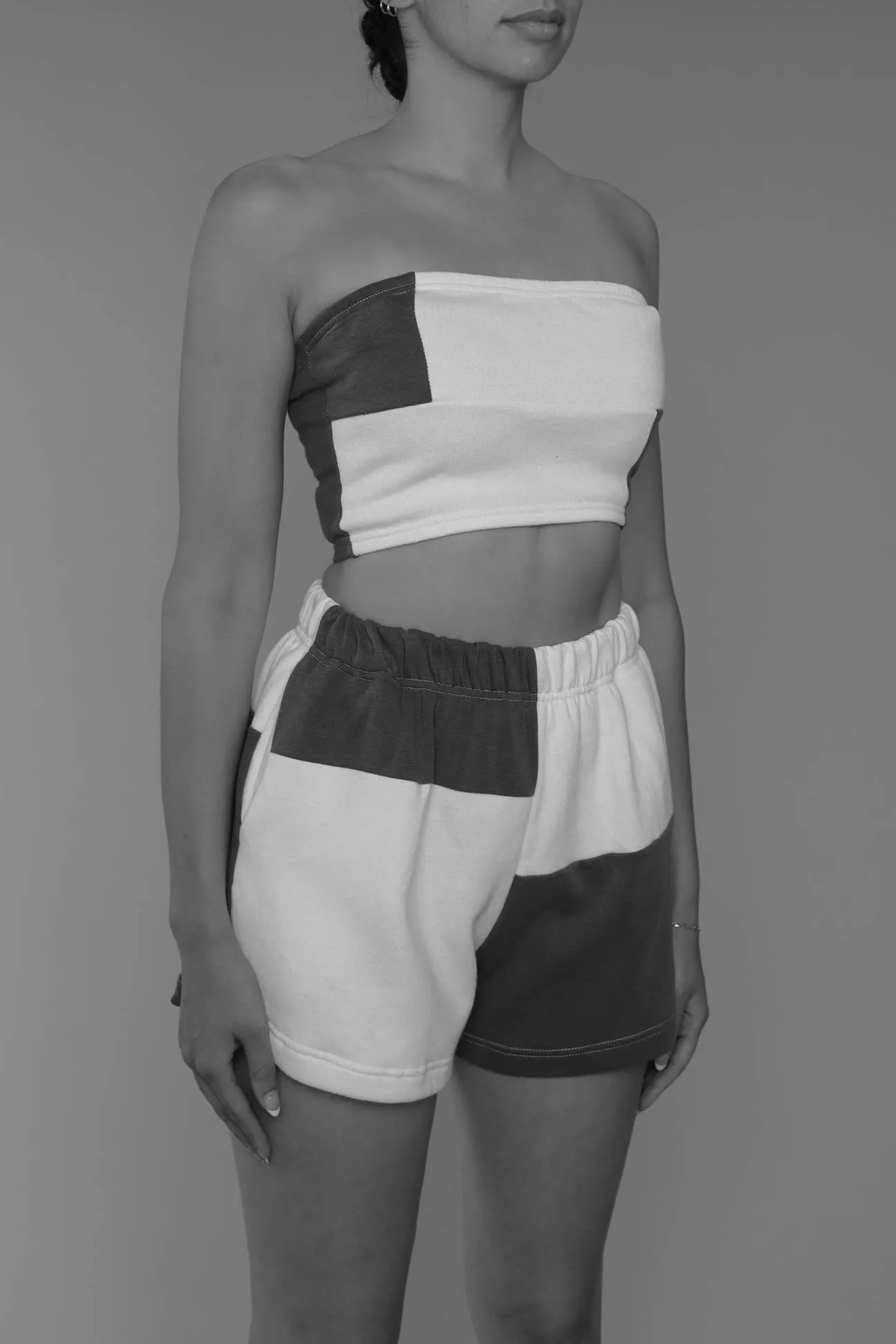 Rework Adidas Patchwork Sweatshorts Set - XS