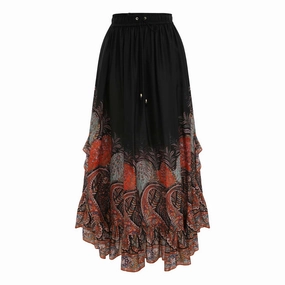 Rhiannon Ruffle Maxi Skirt Breezy Look Matte Finish