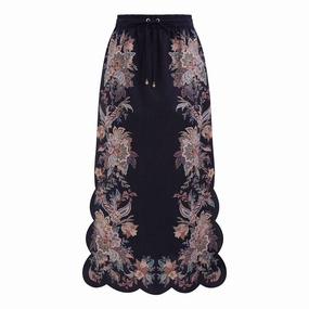 Designer Label Date night Rhiannon Scallop Midi Skirt