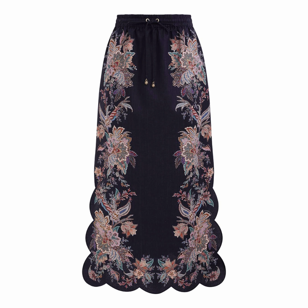 Designer Label Date night Rhiannon Scallop Midi Skirt