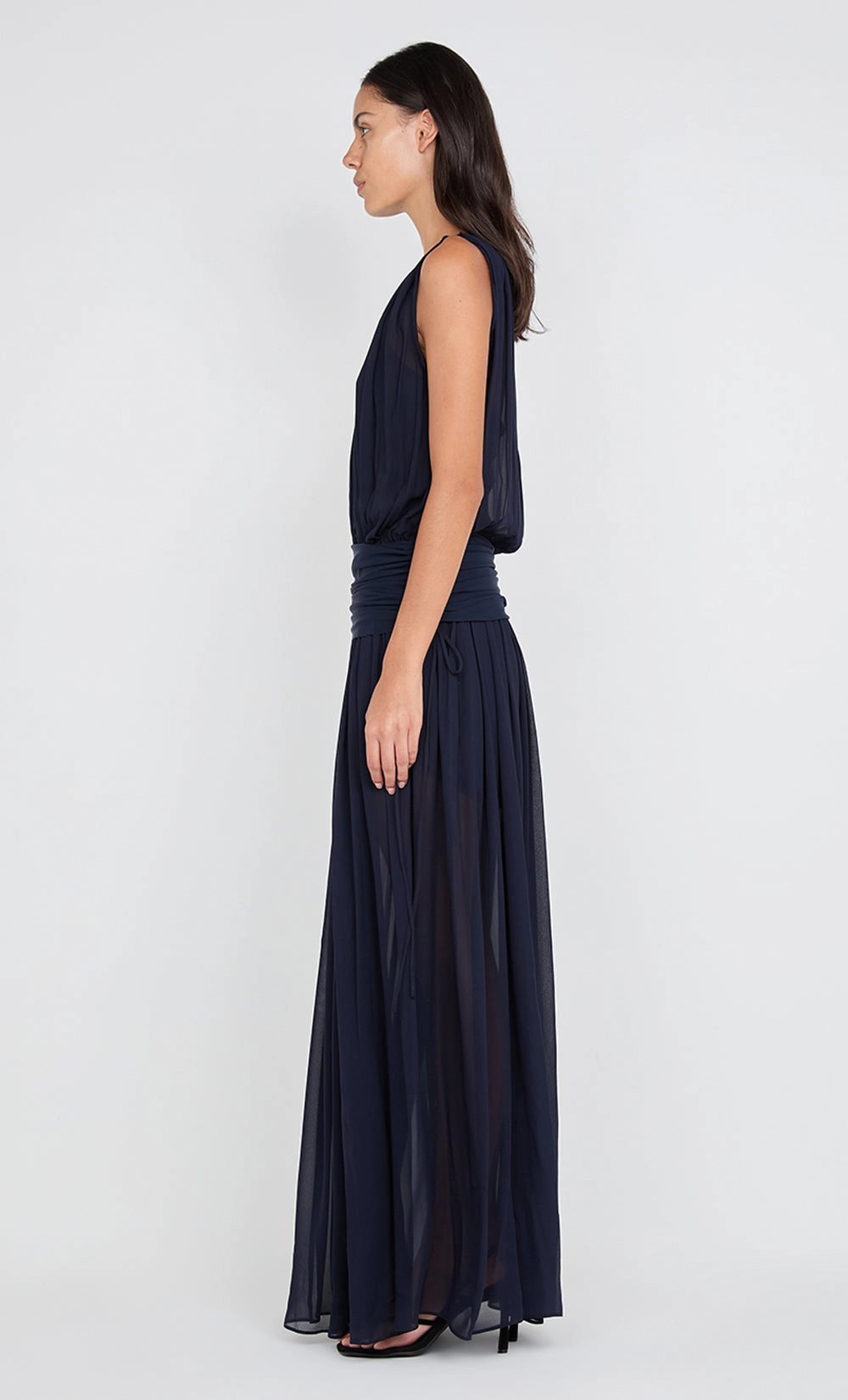 RHONE DROP WAIST DRESS - INK Light Finish