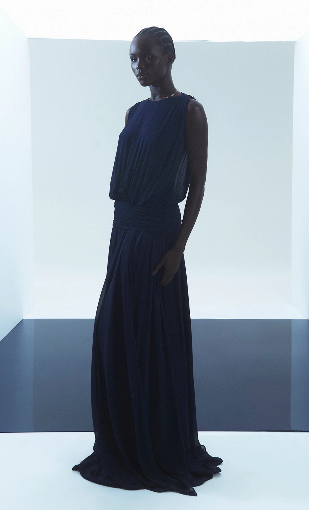 Flared shape RHONE DROP WAIST DRESS - INK