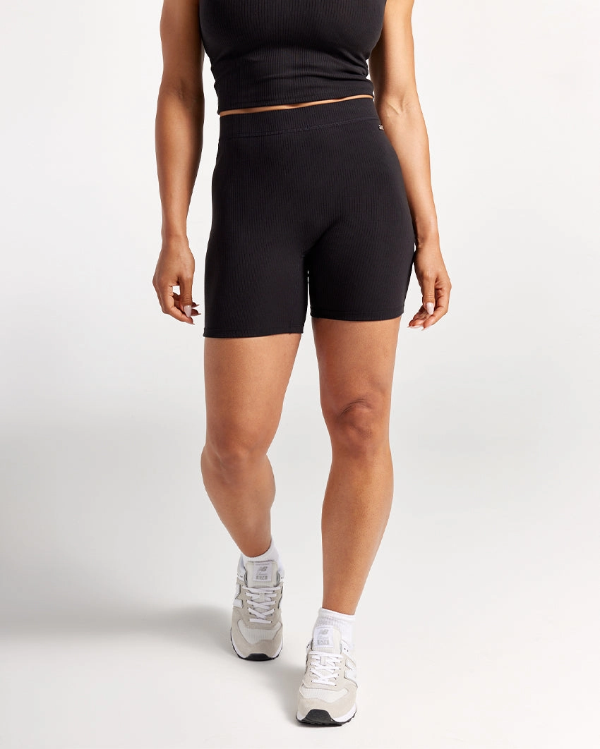 FadeResistant Treatment MicrofiberTech Rib High-Waist Biker Short