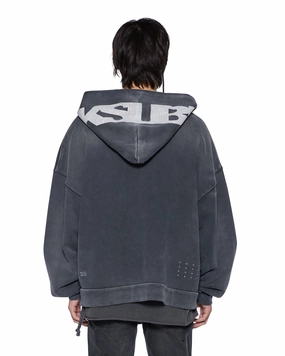 Fade Resistant Coating ACE EKCESS ZIP THRU HOODIE BLACK FADE