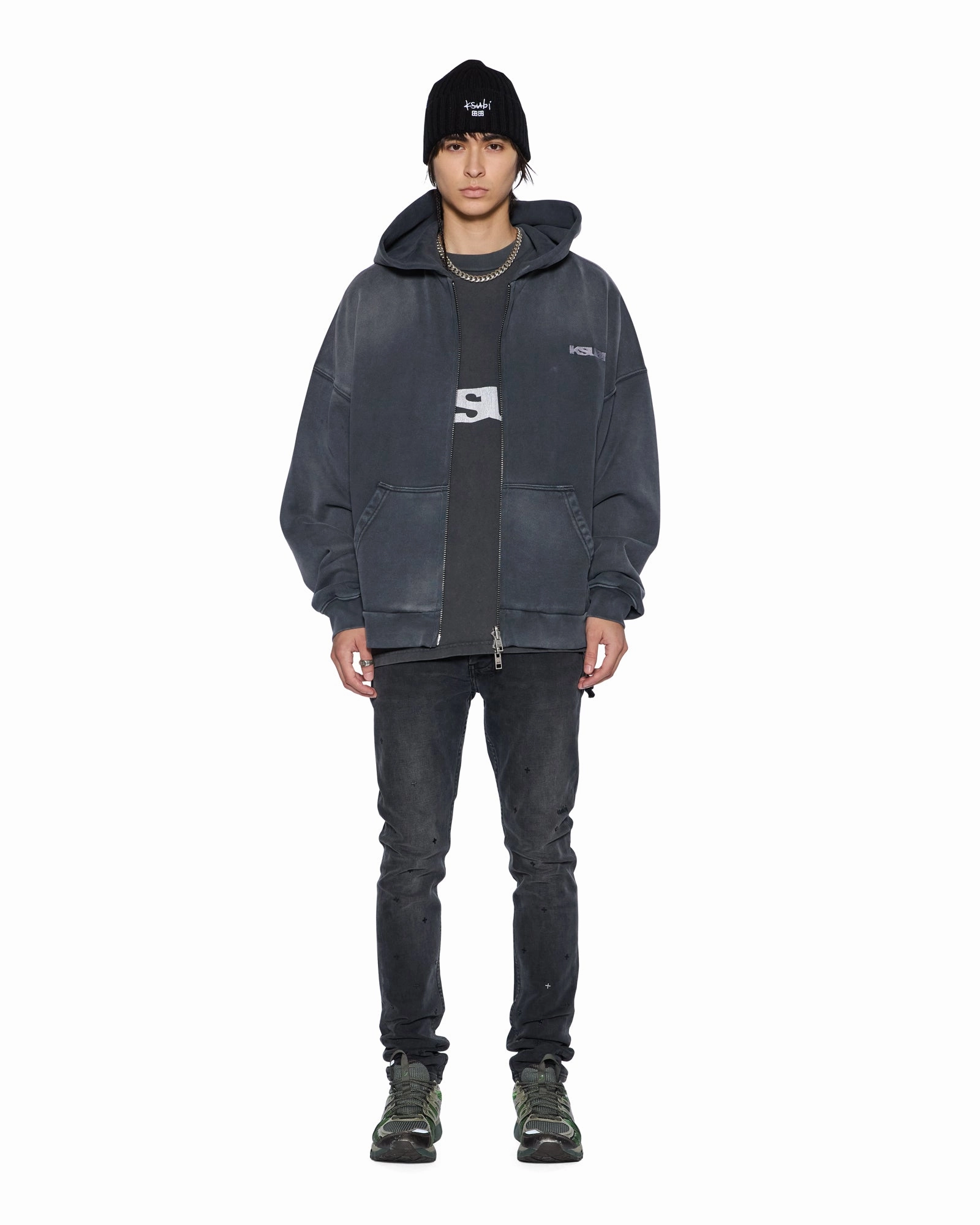 Multipanel Construction ACE EKCESS ZIP THRU HOODIE BLACK FADE