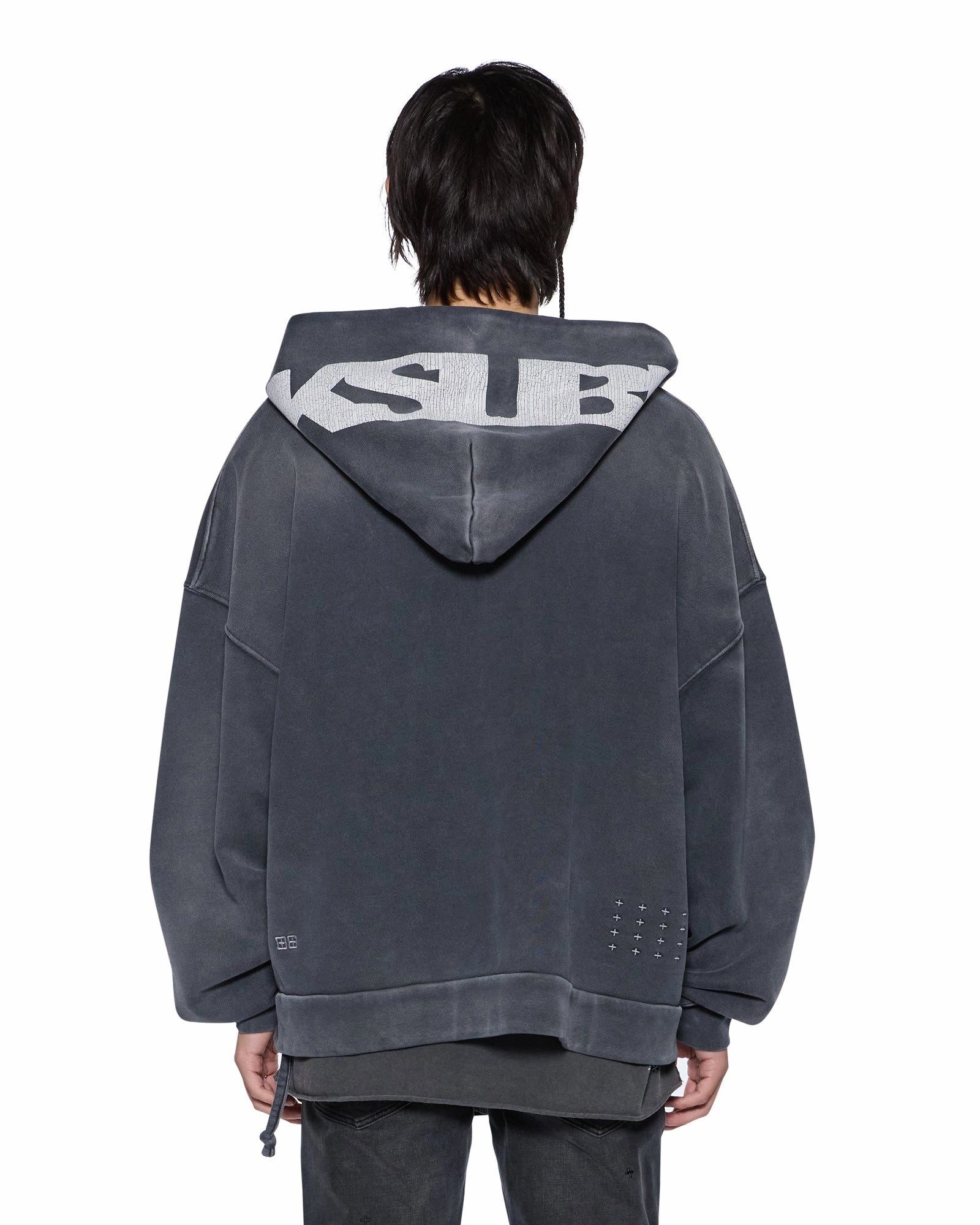Fade Resistant Coating ACE EKCESS ZIP THRU HOODIE BLACK FADE