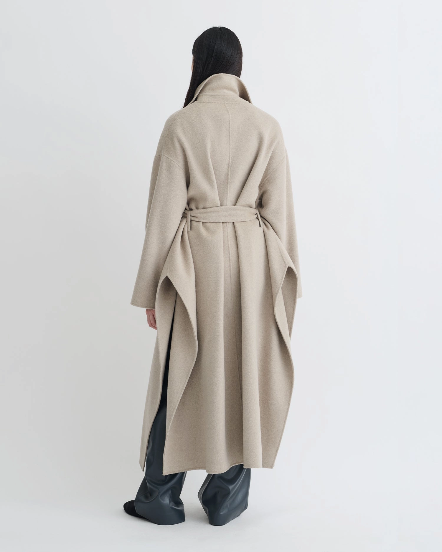 quick dry Seamless Salima - Double Wool Robe Coat - Stone