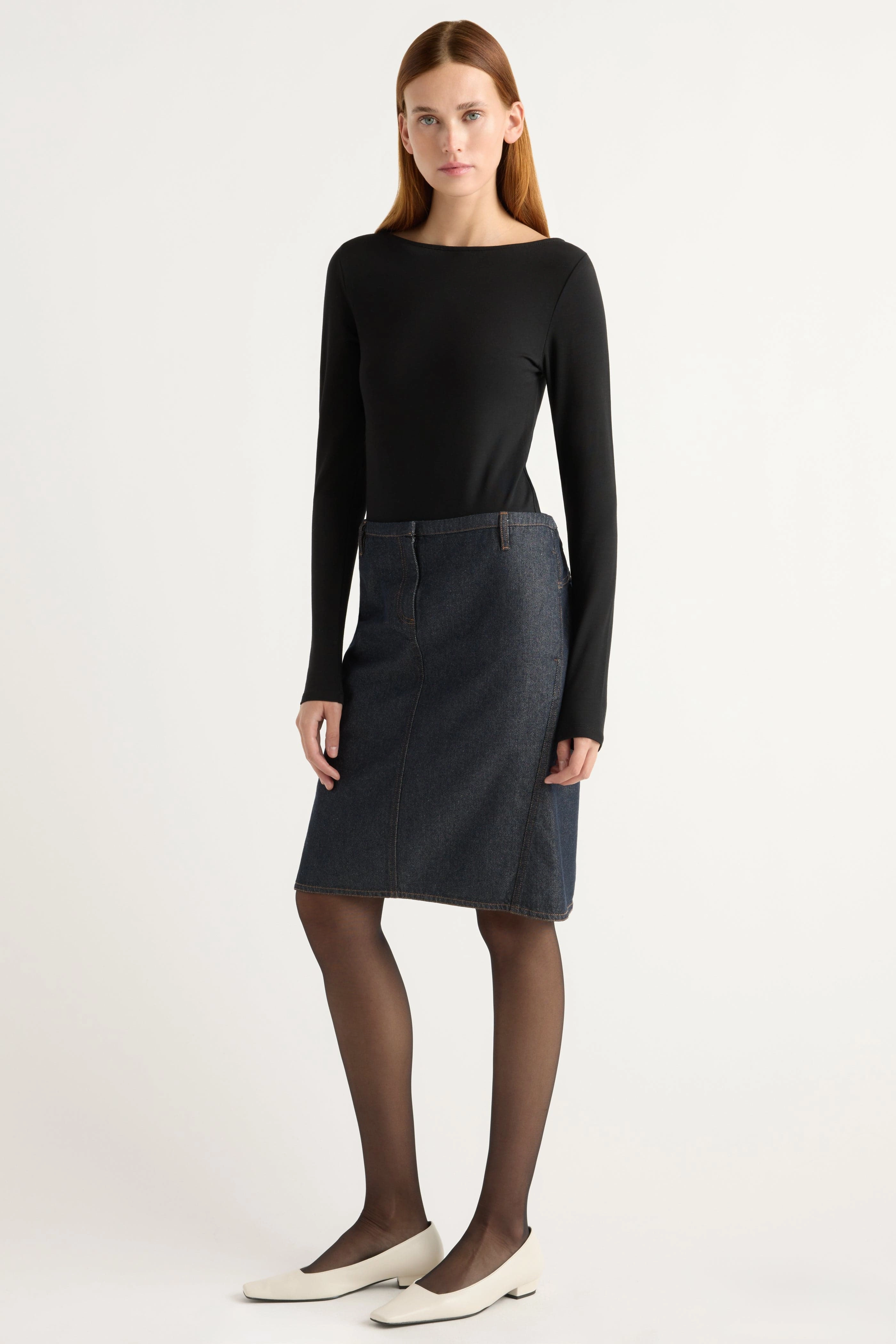 Layered Ventilation Zones Oversized Collar Lainey Organic Cotton Slit-Neck Tee