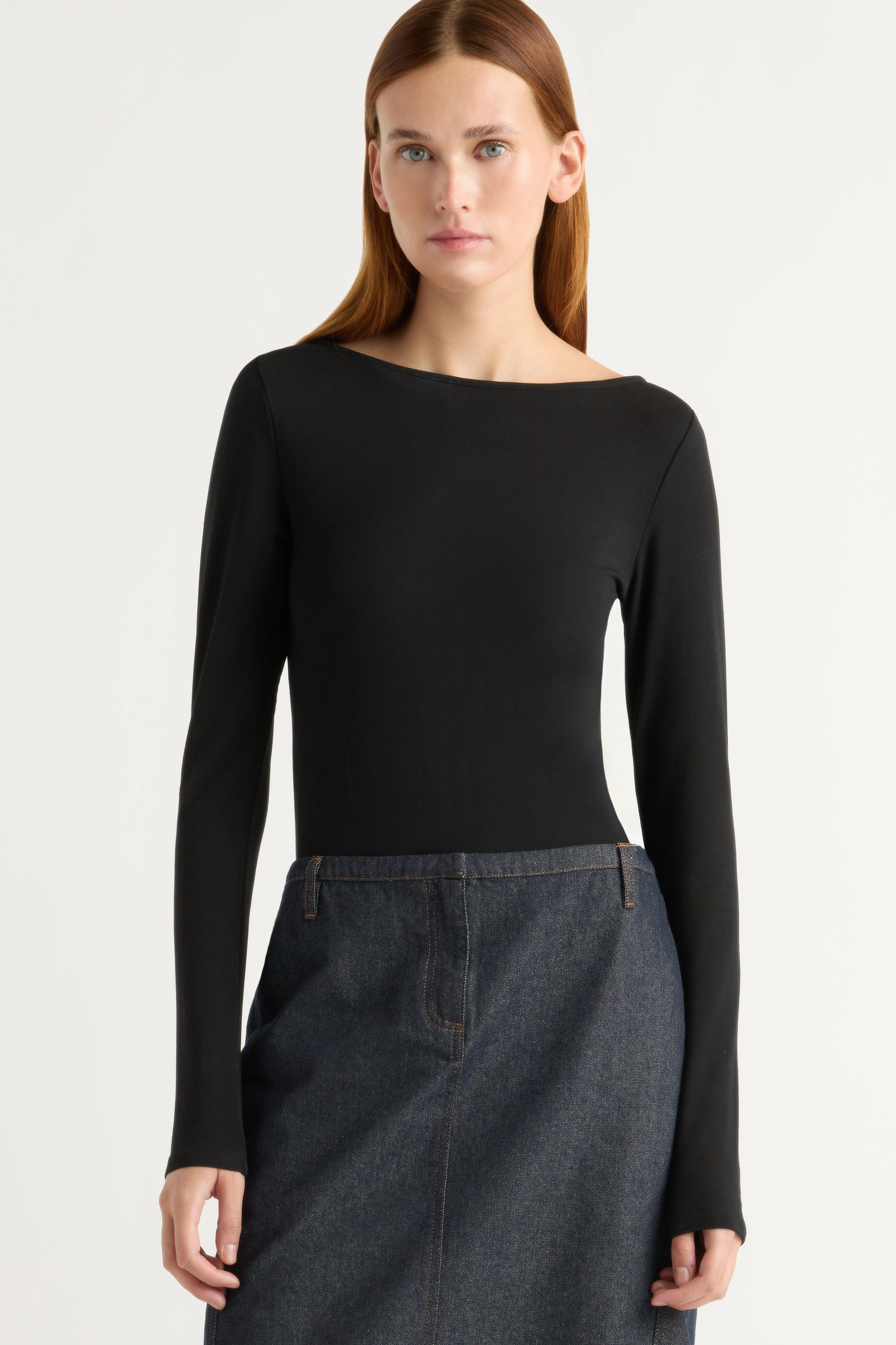 Lainey Organic Cotton Slit-Neck Tee MicrofiberTech