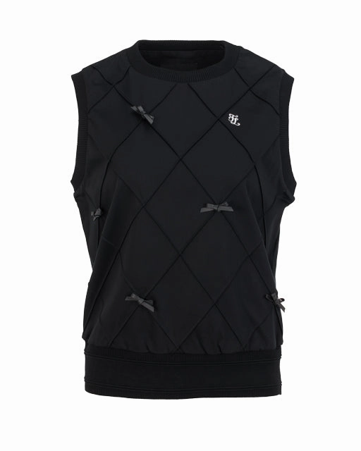 Ribbon Detailed Windproof Vest - Black Casual Fit Silhouette