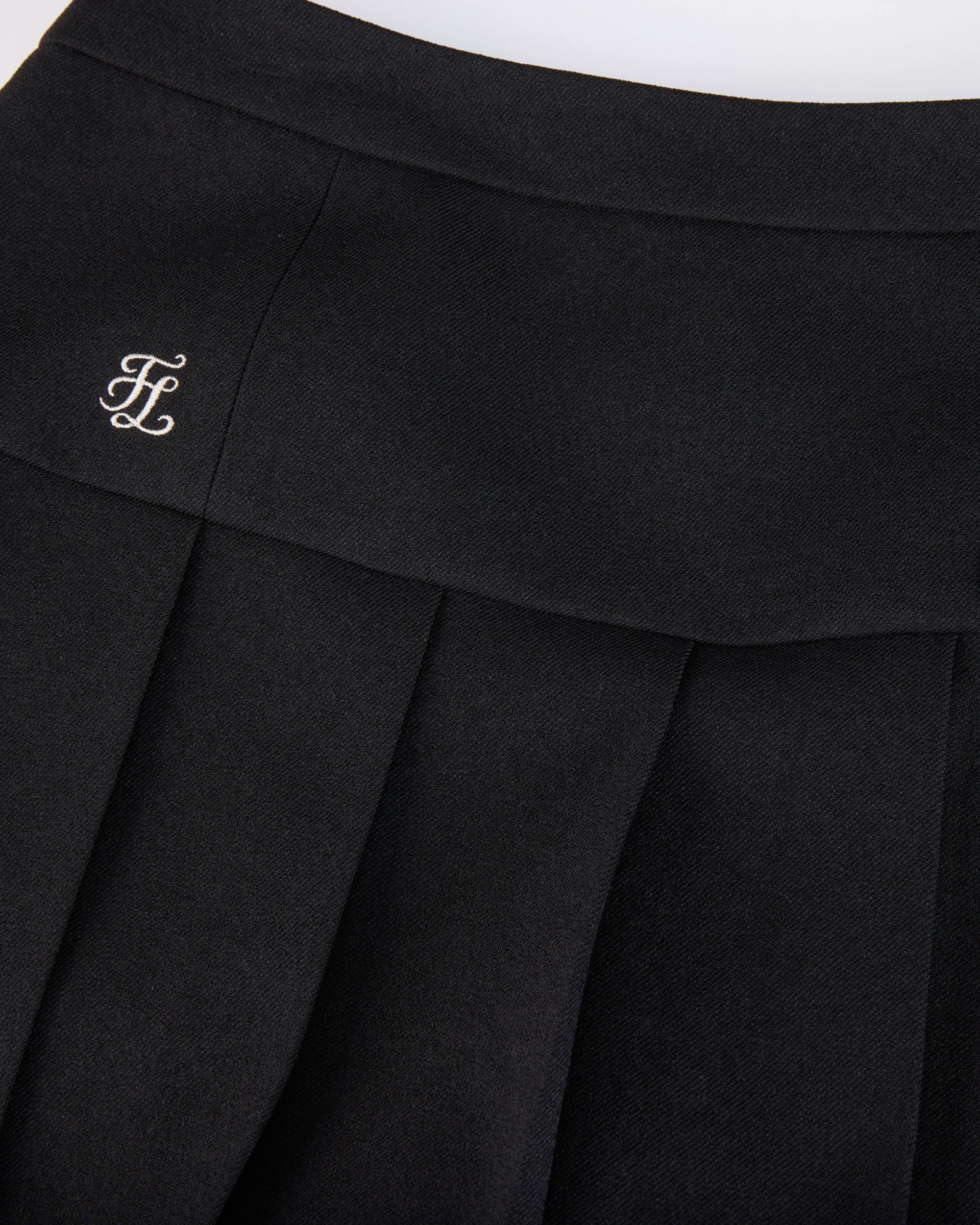 Ribbon pleated culotte pants - Black Practical Wear