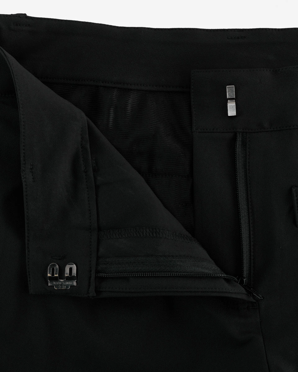 Ribbon pocket bootcut pants - Black Anti Static Fabric Outfit Staple